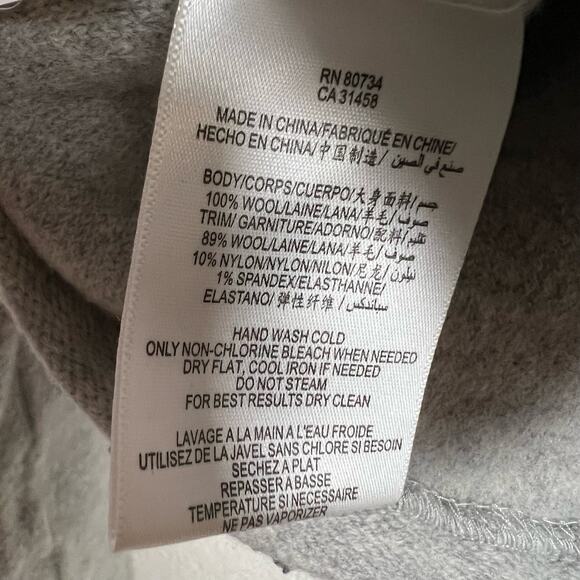 BCBGMaxAzria Gray Ruffle Wool Long Sleeve Cardigan Sweater Size Small - Picture 8 of 9